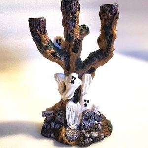 Halloween Candelabra Creepy Ghosts Tree Fun World Vintage
